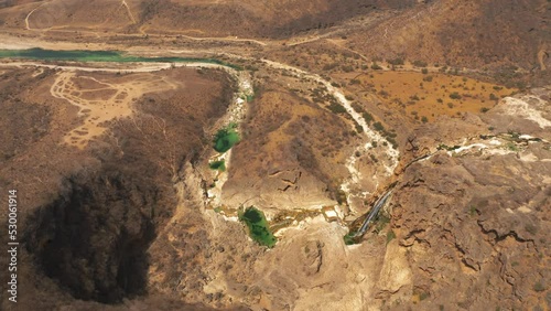 Aerial, Darbat Waterfalls, Oman photo