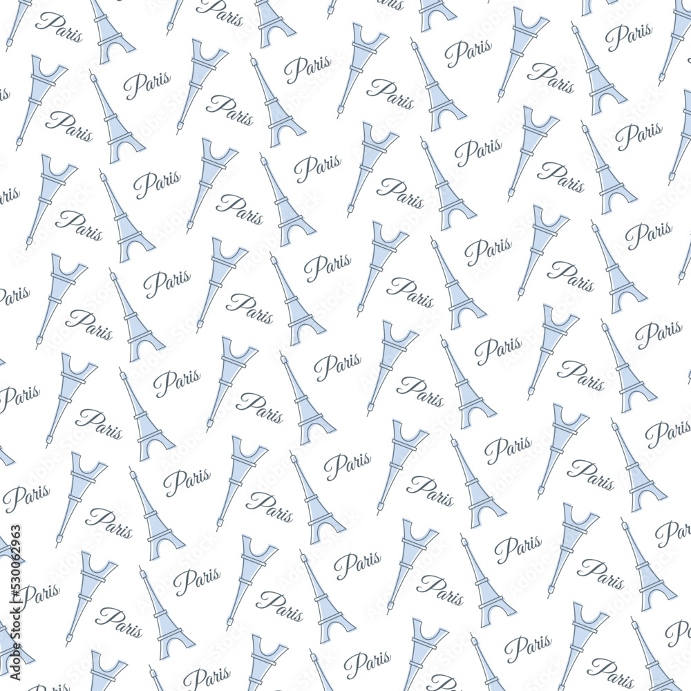 Fototapeta premium Paris print with the Eiffel tower. Vector illustration