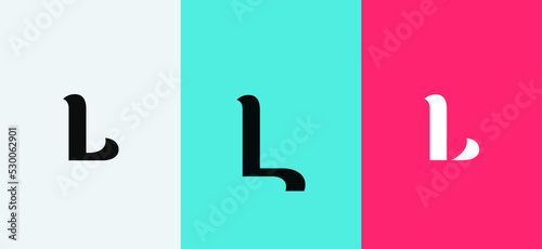 Set of letter L minimal logo icon design template elements