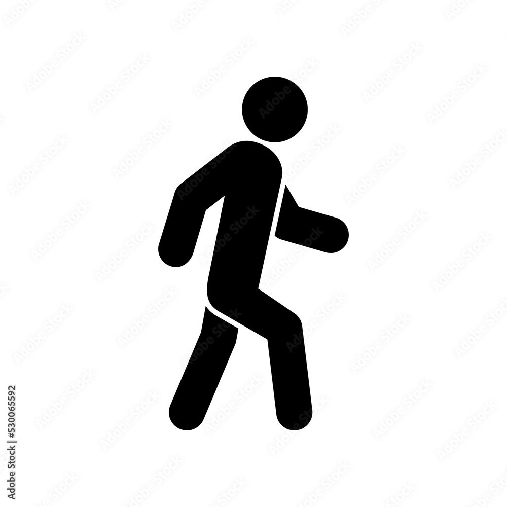 Walk vector icon.Walking man sign flat vector isolated on white background. Man walking, activity, sport symbol for your web site design, logo, app, UI. Walking icon in trendy flat style.