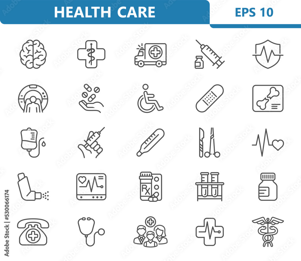 Healthcare Icons. Health Care, Medical, Hospital Vector Icon Set Healthcare Icons. Health Care, Medical, Hospital Vector Icon Set