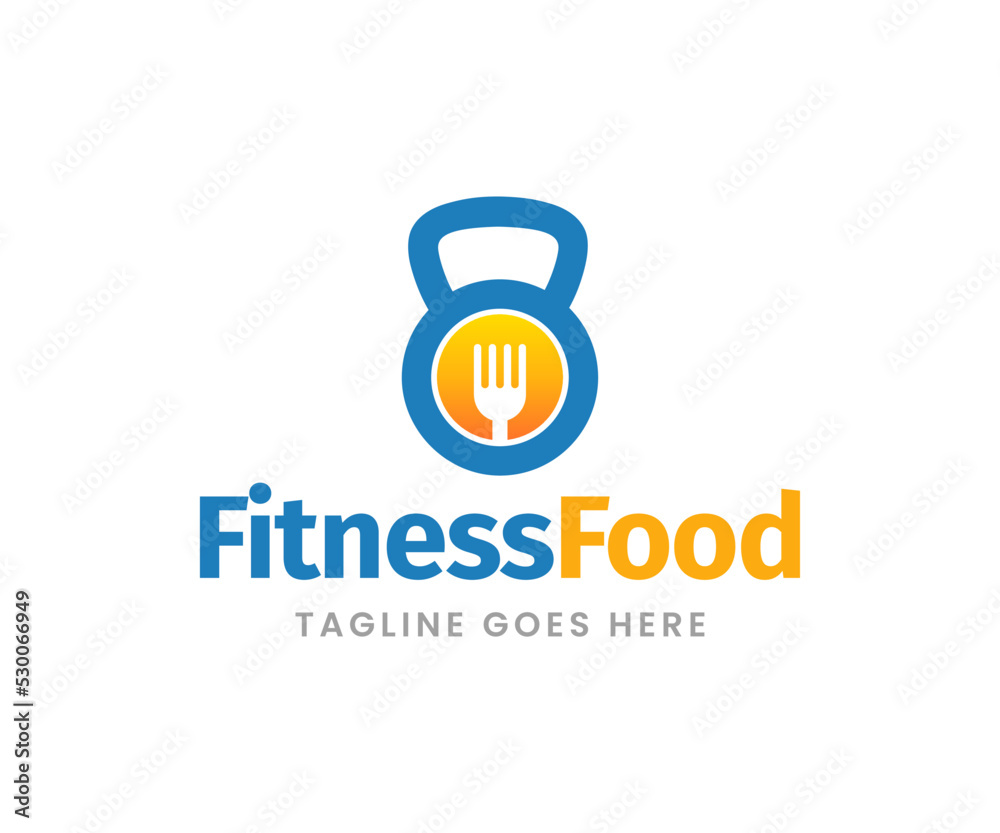 Gym food logo design. Healthy food logo design. Fitness food logo design
