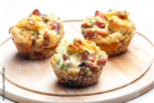 salty muffins with cheese and bacon