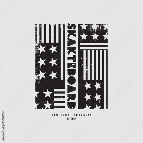 Skateboard illustration typography vector t shirt design 
