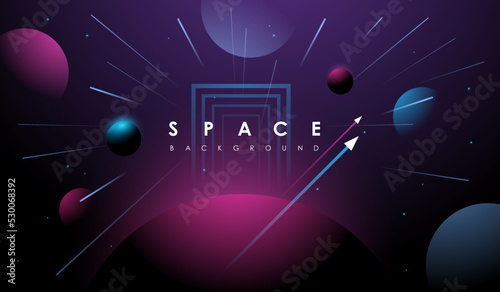 Vector Universe background for presentation design. Brochure template with space elements.