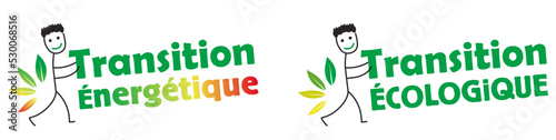 Transition énergétique et écologique, logo concept économie d'énergie