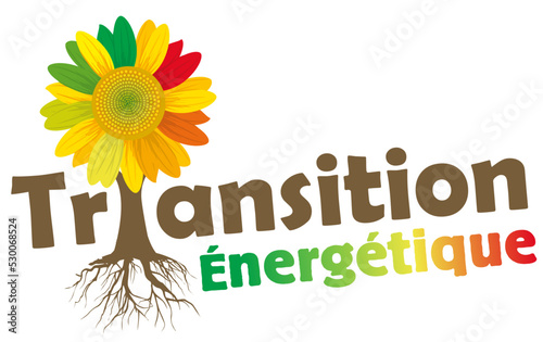 Transition énergétique et écologique, logo concept économie d'énergie