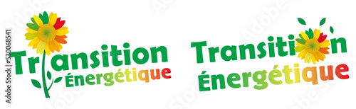 Transition énergétique et écologique, logo concept économie d'énergie