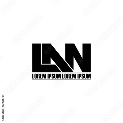 LAN letter monogram logo design vector