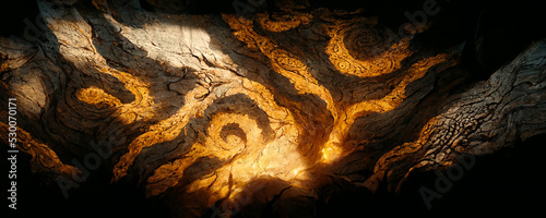 Photo Ancient prehistoric cave painting inspired illustration