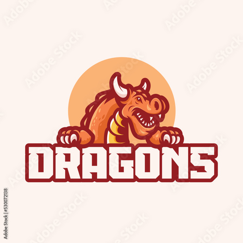 dragon cute mascot logo cartoon