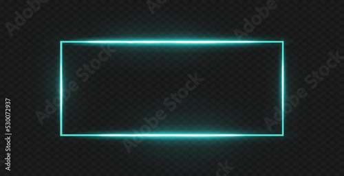 Rectangular frame with light effects.Blue frame.Vector illustration, eps