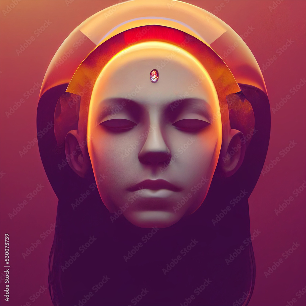 The head of an ancient sculpture. Expressive classical sculpture