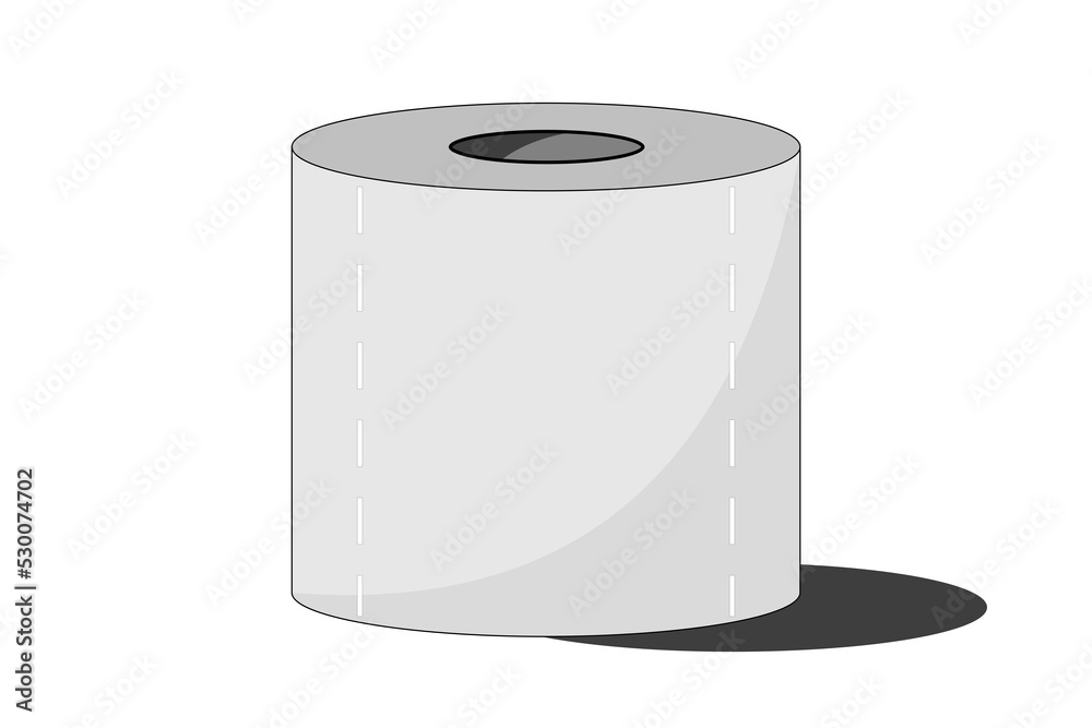Clean rolled paper illustration template. Simple minimalist icon. Isolated on a white background. Toilet paper, thermal pepper roll. Clean rolled paper illustration template. Simple minimalist icon. Isolated on a white background. Toilet paper, thermal pepper roll.