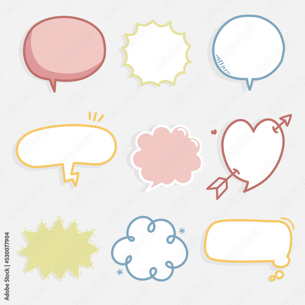 collection set of hand drawing frame border, blank speech bubble balloon, think, speak, talk, text box, banner, flat, design, vector illustration collection set of hand drawing frame border, blank speech bubble balloon, think, speak, talk, text box, banner, flat, design, vector illustration