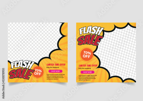 Abstract banner promotion sale with some pop art effects. comics style, vector, illustration