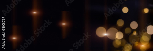 Beautiful abstract banner with sparkling golden bokeh for Christmas time, festive y especial day , copy space