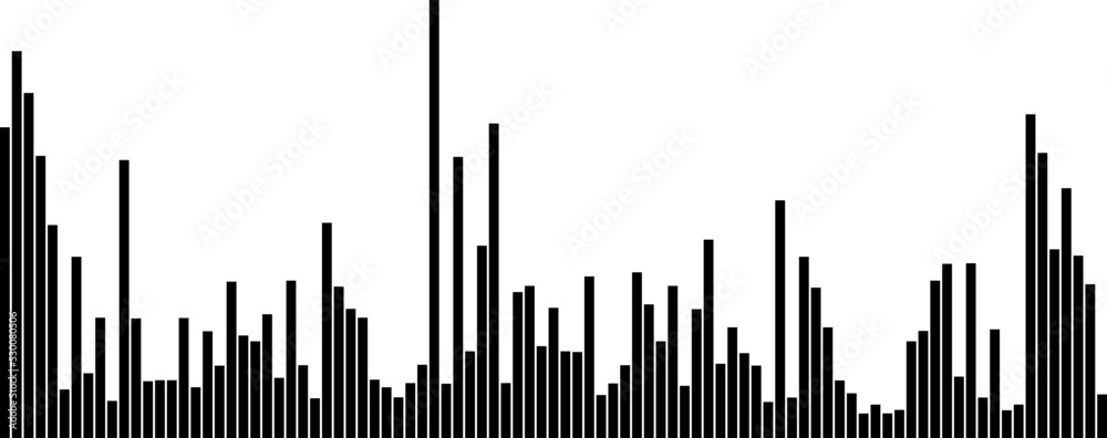 Obraz premium Audio amplitude digital form. Sound record shape