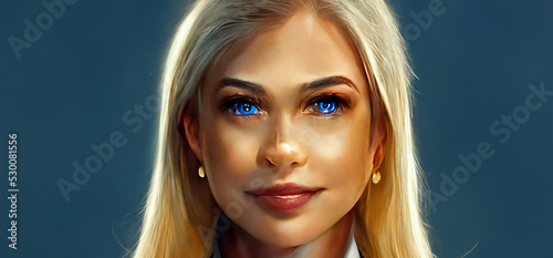portrait of a blonde-haired businesswoman, Generative AI