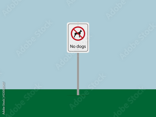 Sign prohibiting dogs on the grass