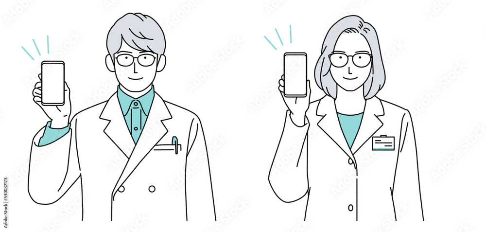 人物イラスト 薬剤師 男女 正面 人物イラスト 薬剤師 男女 正面