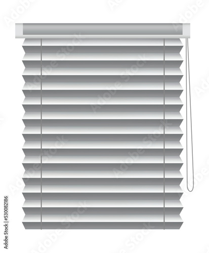 Window blind. Element room interior. Horizontal window jalousie. Closed empty jalousie template. Privacy concept