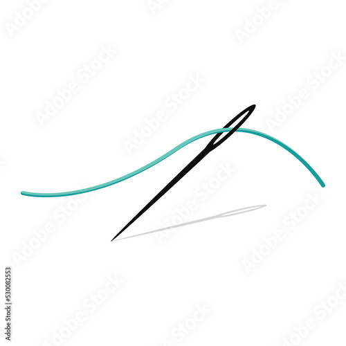 Hand sewing needle vector graphics