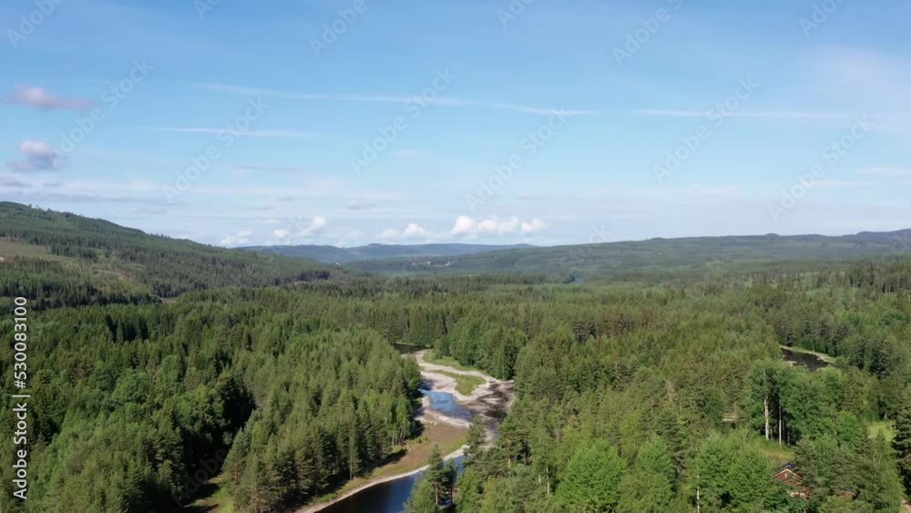 survol de rivière, fleuve et lac en Suède