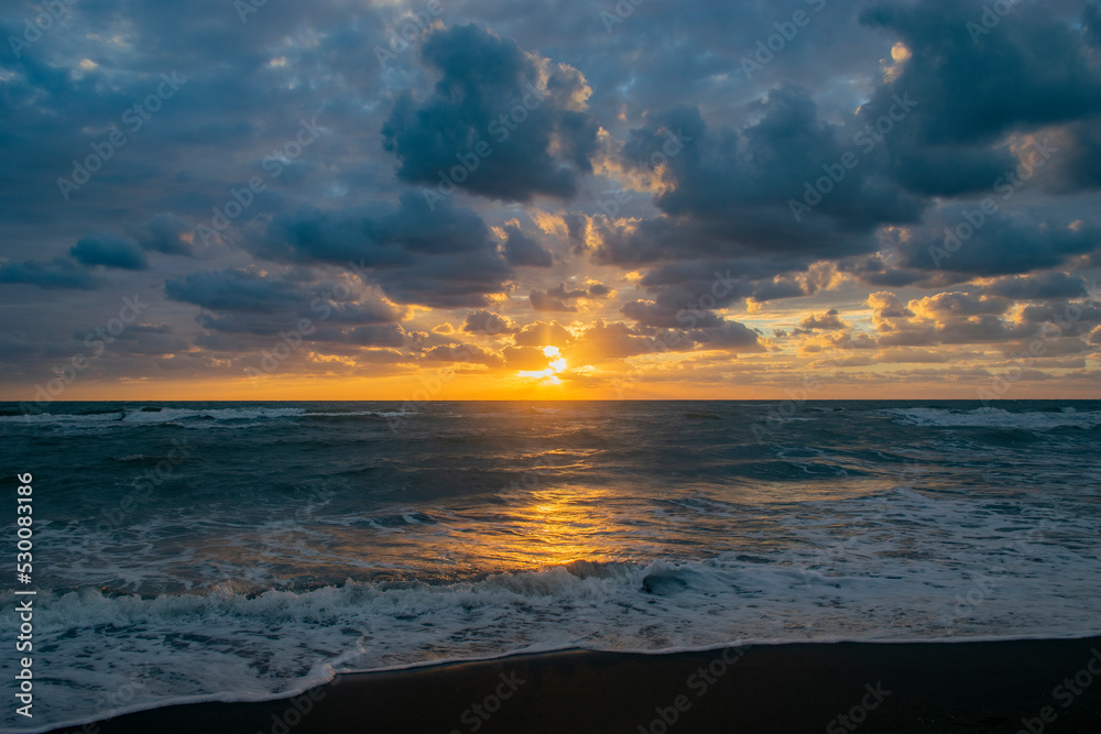 cloudy sunset over the sea