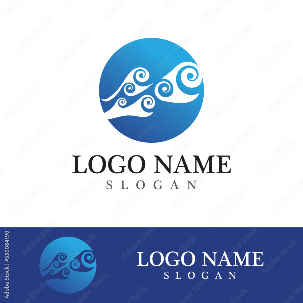 Naklejka premium Wave beach vector illustration design