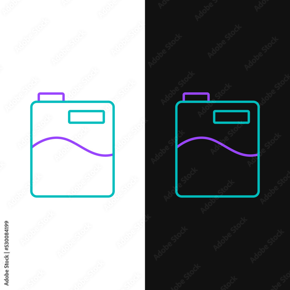 Line Big bottle with clean water icon isolated on white and black background. Plastic container for the cooler. Colorful outline concept. Vector Line Big bottle with clean water icon isolated on white and black background. Plastic container for the cooler. Colorful outline concept. Vector