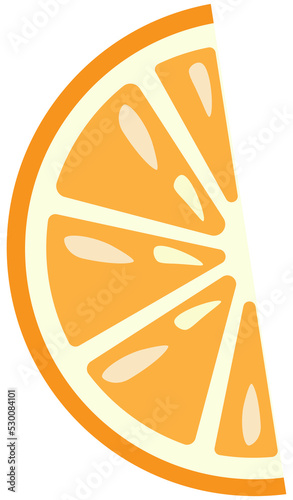 Simple orange wedge flat style for paper, cover, fabric, interior decor and other users. Decoration for menu, daily planner, scrapbooking, banner, flyer, invitation, brochure, poster.