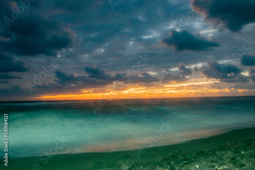 beautiful sunset on the beach © vardan