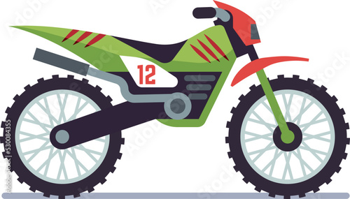 Fototapeta Naklejka Na Ścianę i Meble -  Sport motorcycle icon. Cartoon motorbike side view