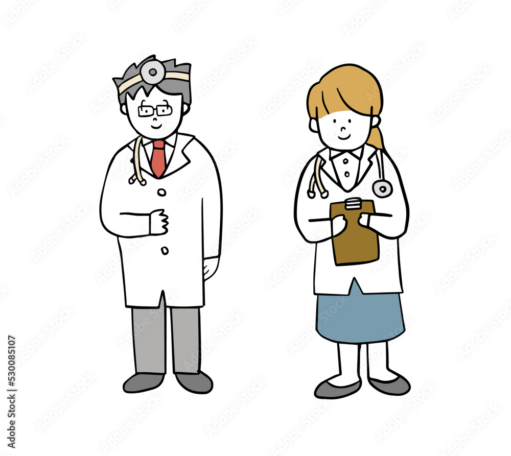 お医者さんと女医さん イラスト お医者さんと女医さん イラスト