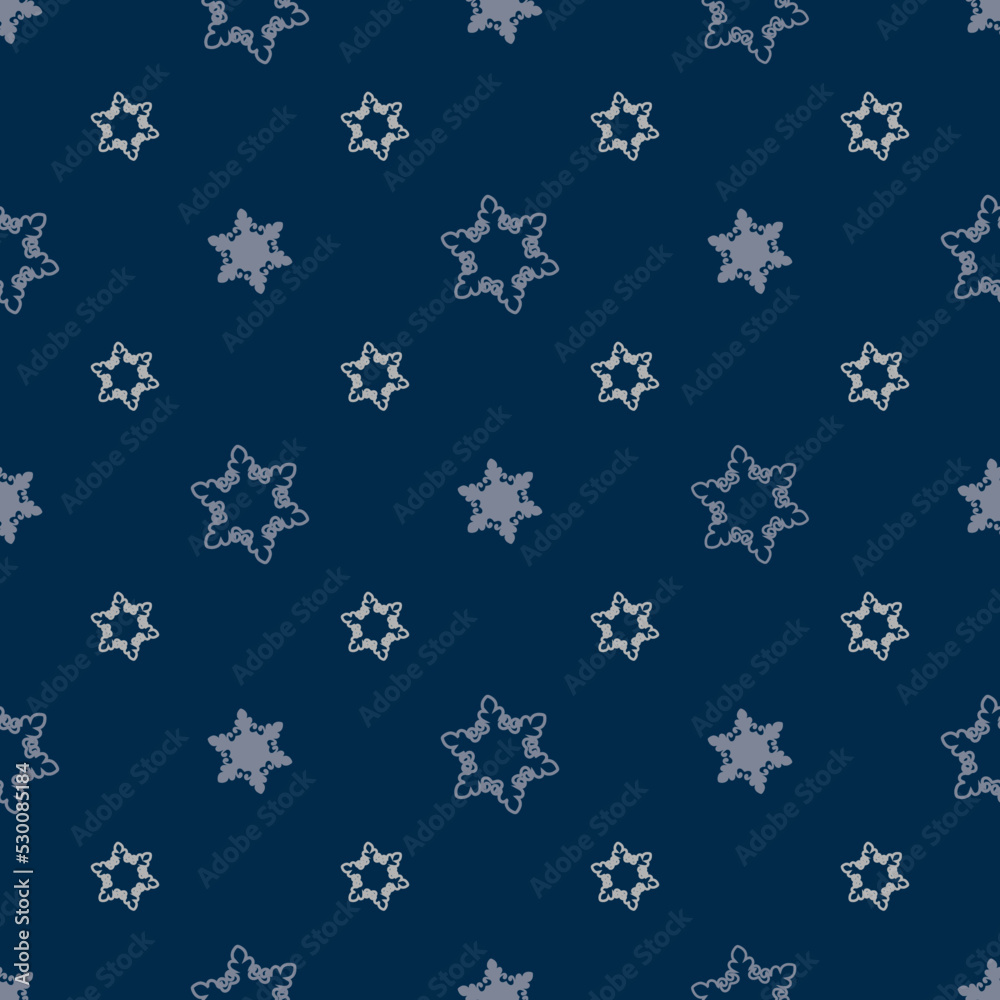 Snowflakes on a blue background, patern