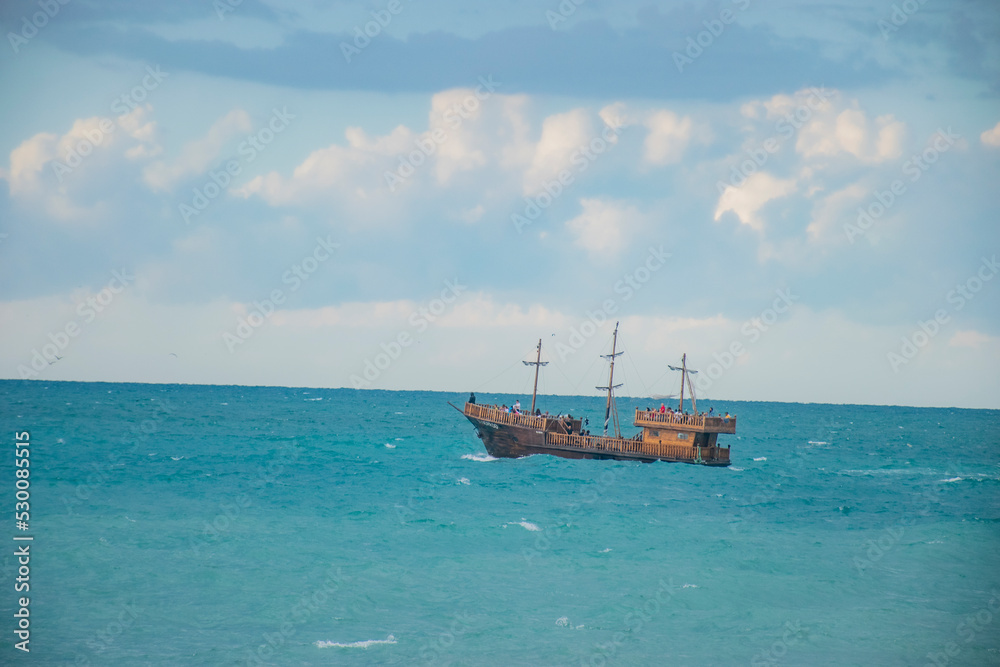 old boat on the sea