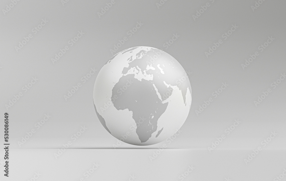 Isolated of White world on white background ,Element of this image from NASA and 3d render.