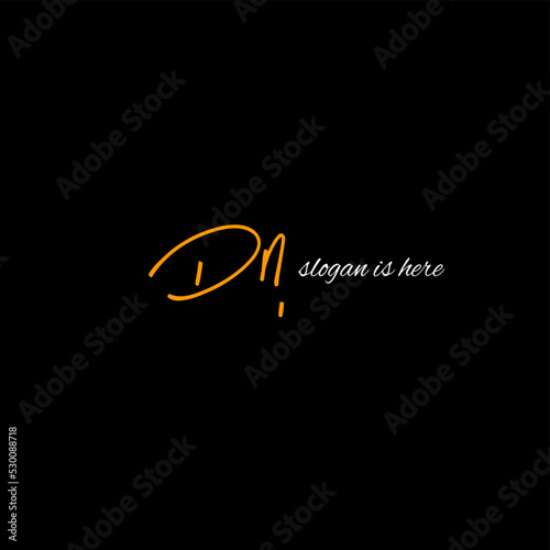 Dn initial handwriting logo vector