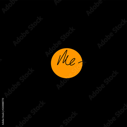 me initial handwriting logo vector
