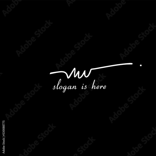 Mv initial handwriting logo vector