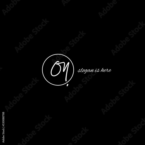 On initial handwriting logo vector