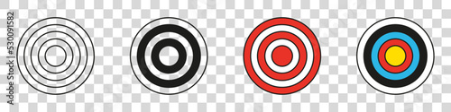 Archery target with arrow. Vector illustration