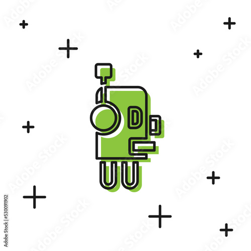 Black Robot icon isolated on white background. Artificial intelligence  machine learning  cloud computing. Vector