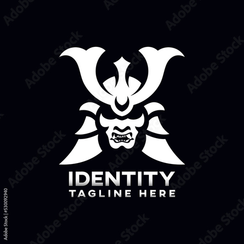 Cool simple warrior samurai logo