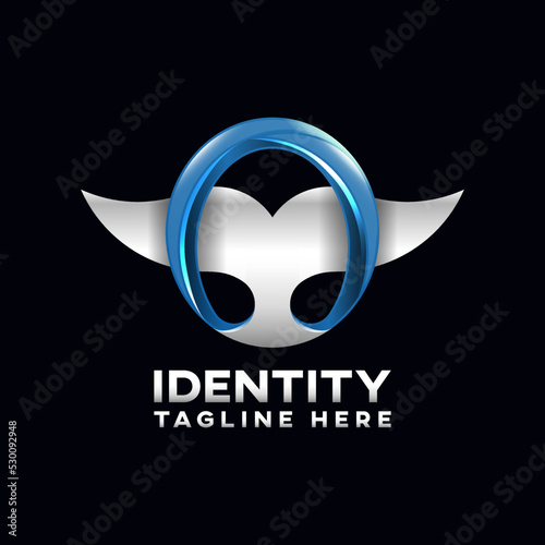 Awesome letter O whale tail logo