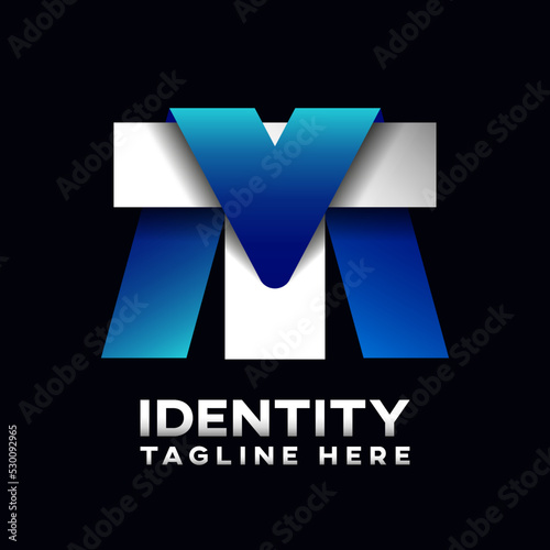 Modern letters TM or MT logo