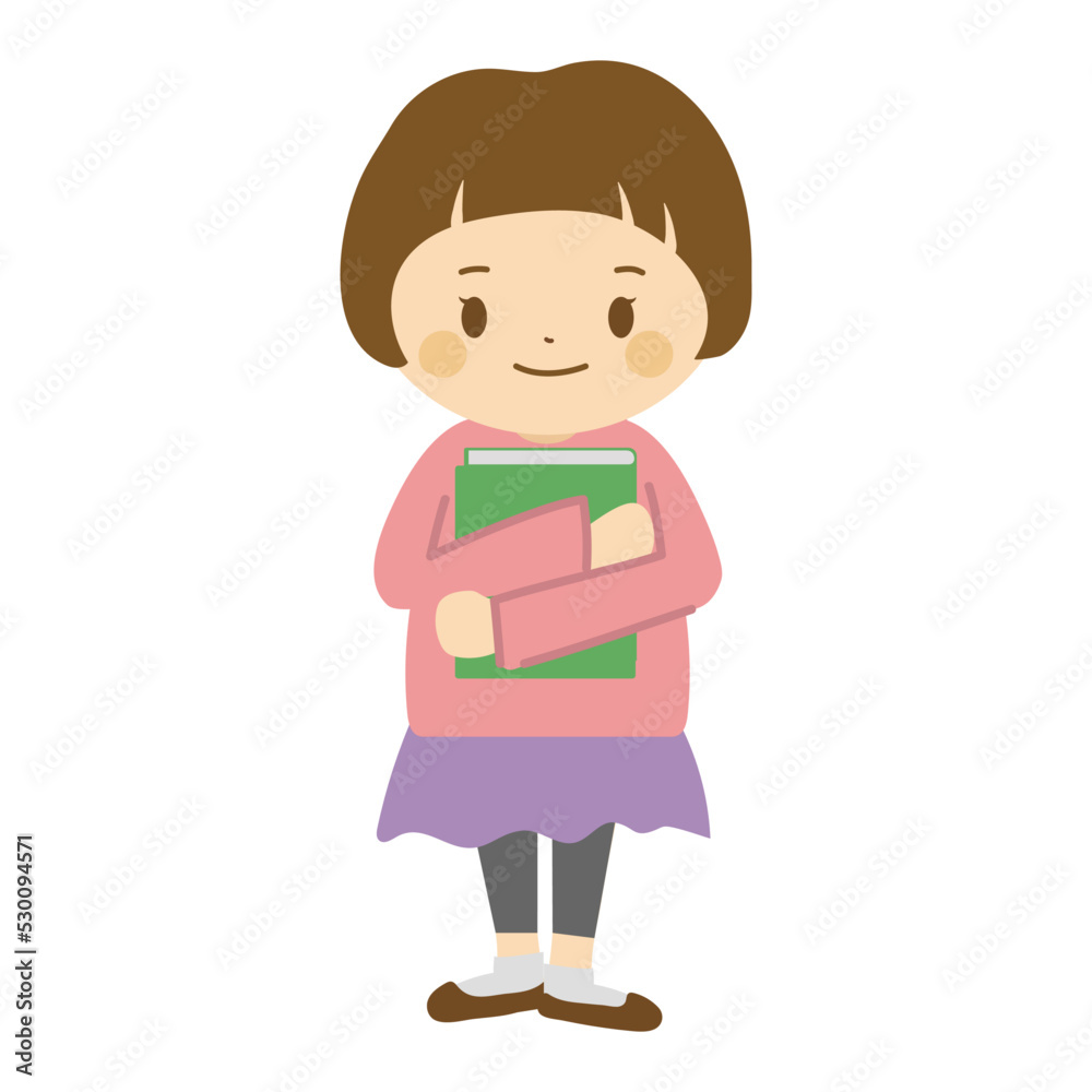 読書する子ども_女の子_本を抱える