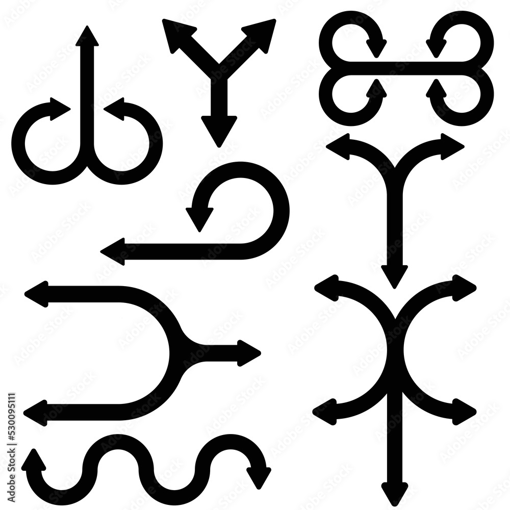 Set of black vector arrows icon collection Set of black vector arrows icon collection