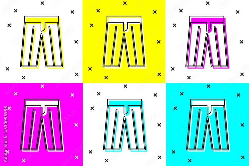 Set Pants icon isolated on color background. Trousers sign. Vector Set Pants icon isolated on color background. Trousers sign. Vector